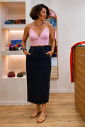 Top rayé rose